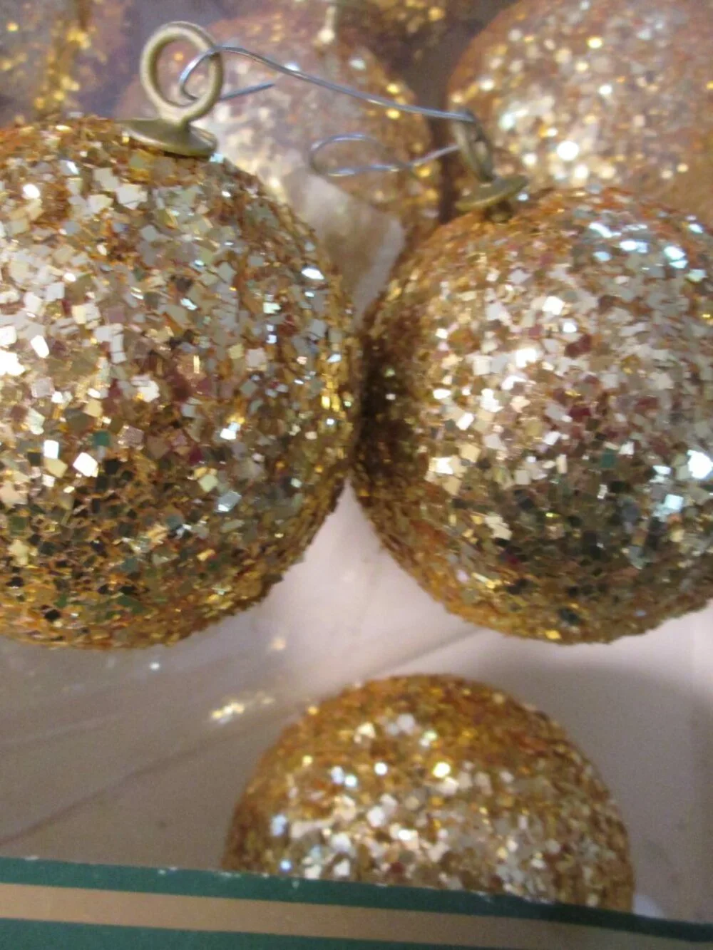 11 vtg Rausch Victorian heavy glitter MCM ornaments No Carolina rausch